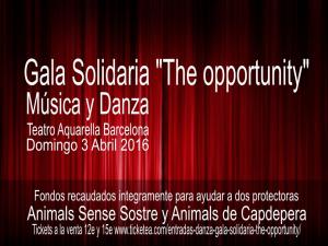 Gala Solidaria The Opportunity - Msica y Danza a favor de los animales - Domingo 3 Abril 2016
